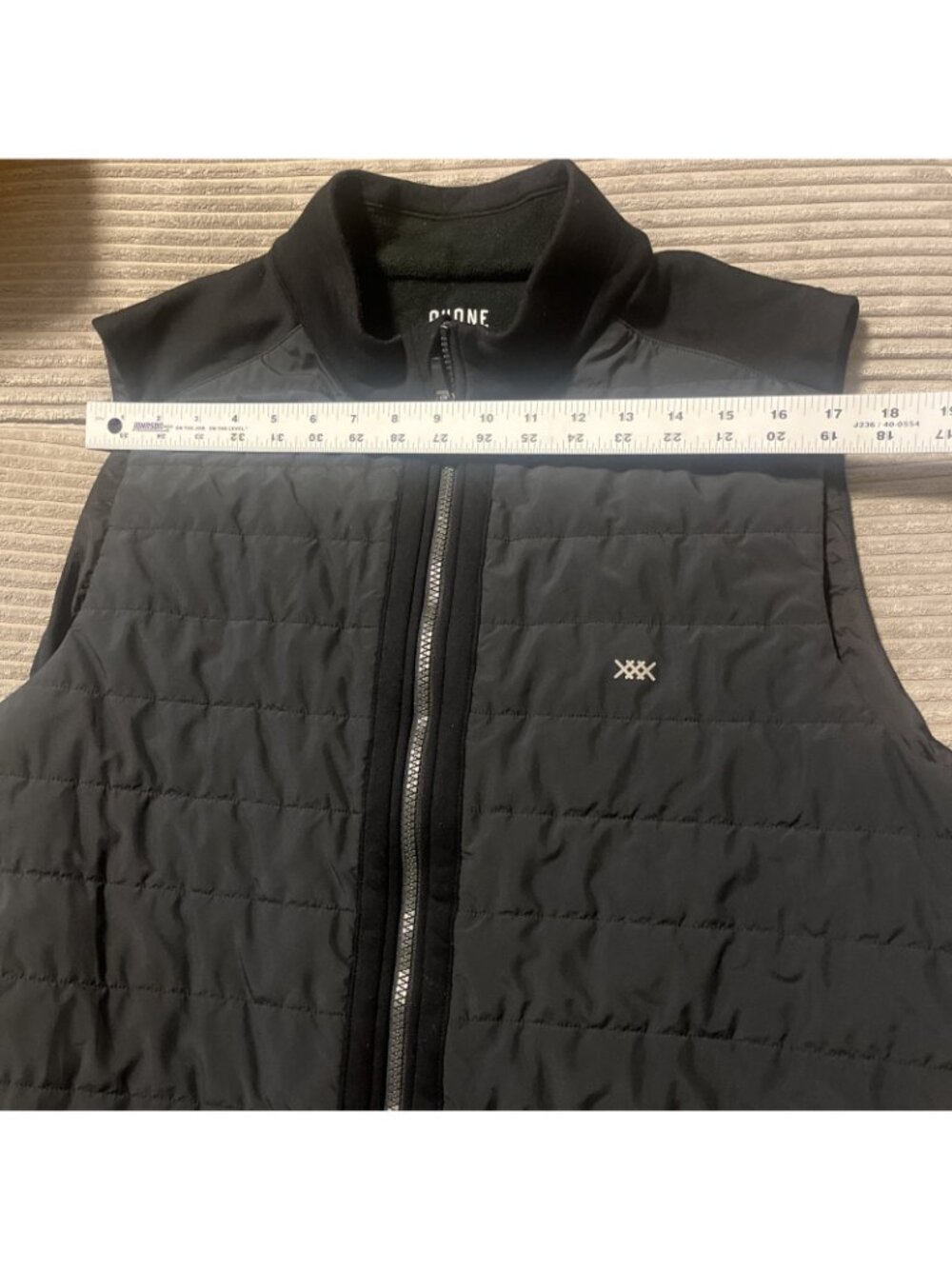 Rhone Recreation Knitted Fleece Mock Neck Full Zip Vest Black Men's X Large - Picture 4 of 9